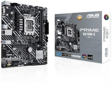 ASUS Prime H610M-E-CSM Mainboard Sockel Intel LGA 1700 (Intel H610, mATX, DDR4 Speicher, PCIe 4.0, 2X M.2, COM Header, RGB Header)