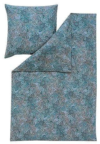 ESTELLA Feinflanell Bettwäsche Paola Taube 1 Bettbezug 155 x 220 cm + 1 Kissenbezug 80 x 80 cm