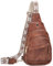 Kasgo Brusttasche, Kleine Sling Bag PU Leder Umhängetasche für Damen Herren Schultertasche Tagesrucksack Crossbody Bag mit Schulterriemen für Outdoor,Sport,Reisen Braun