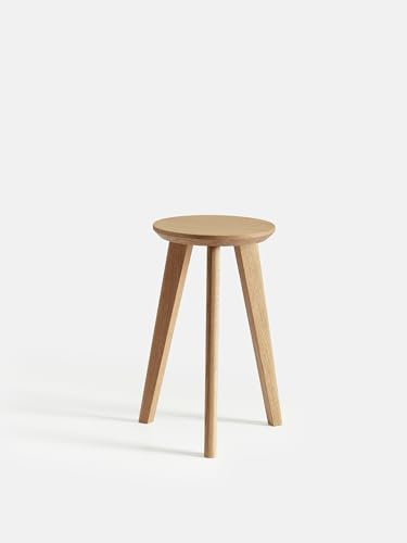 BestLoft.de Blumenständer Pflanzenständer Blumenhocker Hocker Holz Pflanzenhocker Blumensäule Blumenregal Indoor Sitzhocker rund Badezimmerhocker Pflanzenständer Holz (Eiche Hell, Höhe: 45cm)