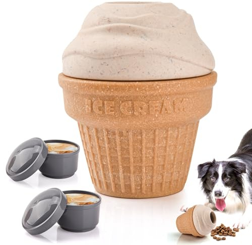 AUSCAT Jouet à Nourriture Congelées, Jouets d'enrichissement pour Chiens, Jouets Interactifs pour Chiens, Jouet à Remplir et à Congeler, Jouet Distributeur de friandises, Glace
