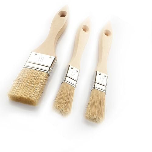 JOVIRA PINTURAS Kit Paletinas - Pinceles Planos - 2 x Nº12 (25 mm) + 1x Nº18 (40 mm) para Pintura, Madera, Manualidades y Paredes - Cerdas Sinteticas Resistentes y Mango Ergonomico