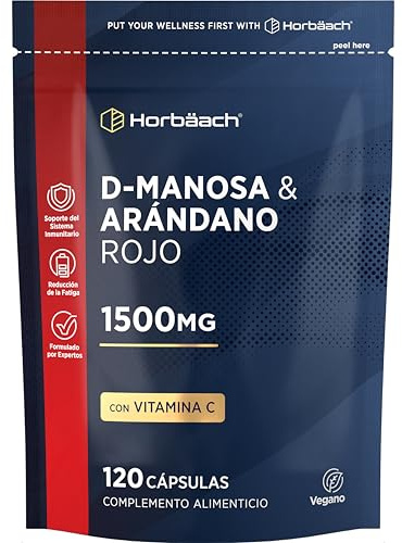 D Manosa y Arándano Rojo | Complejo con Vitamina C | 120 Comprimidos Vegetarianos | 100% Natural | Horbaach