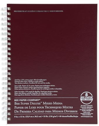 Bee Paper - 9x 12 Super Deluxe Mixed Media Sketching Pad, 60 Sheets