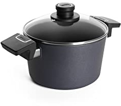 WOLL Diamond Lite Pot Diameter 20 cm, 3.0 litres with Glass Lid and 2 Side Handles, Non-Stick Pot Made of Cast Aluminium, Oven-Safe, for Ceramic, Gas, Electric & Halogen Cooking Pot