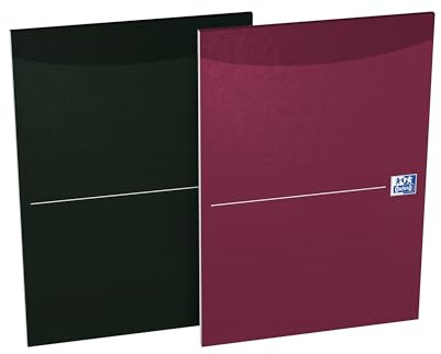 OXFORD Lot de 5 Bloc-Notes Essentials A4 Ligné 7mm Margé 160 Pages Endossé Couverture Carte Coloris Assortis