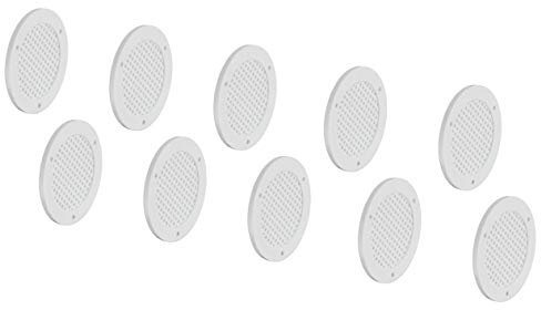 Gedotec Lüftungsgitter gelocht Tür-Entlüfter rund Möbel-Gitter Belüftung - H3609 | Kunststoff weiß | Luft-Ring für Caravan & Möbel | Ø 50 mm | 20 Stück - Belüftungsgitter für Möbel - Wohnmobil - Wand