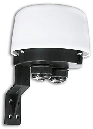 QWYEURO Interrupteur Crépusculaire Extérieur, Capteur Réglable [5-50 Lux], Protégé Contre Les Projections d'Eau, En Saillie 230 V (GC) Blanc