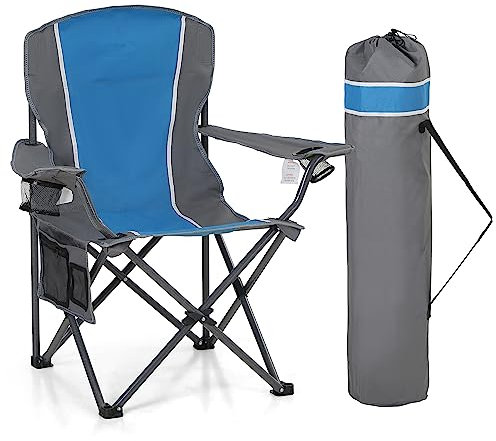 HIGH POINT SPORTS Campingstuhl Faltbar bis 160kg Campingsessel Klappstuhl mit Getränkehaltern Faltstuhl Camping Angelstuhl Klappbar
