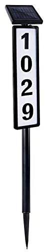 Ruiqas Solar House Address Numbers Sign Illuminated Address Plaque for Home Yard Garden House