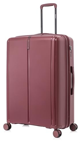 DUKAP AIRLEY Expandable Luggage with Spinner Wheels | 28 in Large TSA Approved Hard Shell Travel Suitcase with Combination Lock, Retractable Trolley, Side Studs, and Gel Handles | Wine