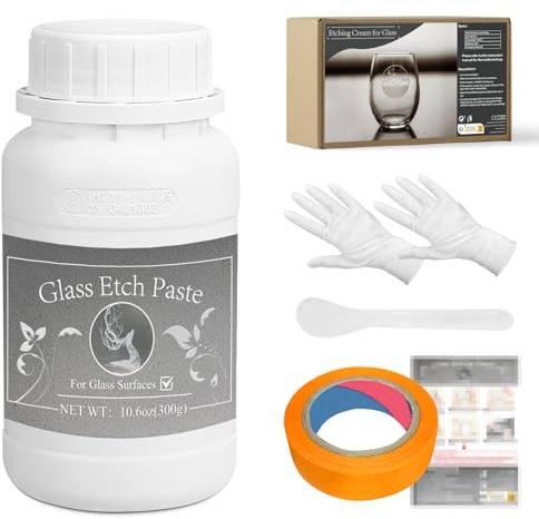 WAN2TLK Glass Etching Paste - 300g Kit for Custom Designs on Glass Surfaces