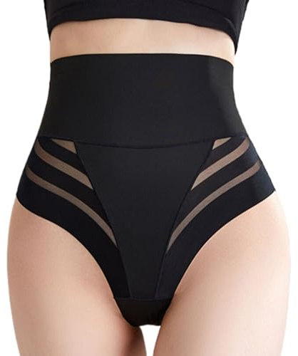 ZENGSING Femme Culotte Sculptante Taille Haute Gaine Amincissante Panty Shapewear Minceur Slim Body Shaper Gainant (FR/ES, Alpha/Lettres, M, Taille Normale, Taille Normale, Noir)