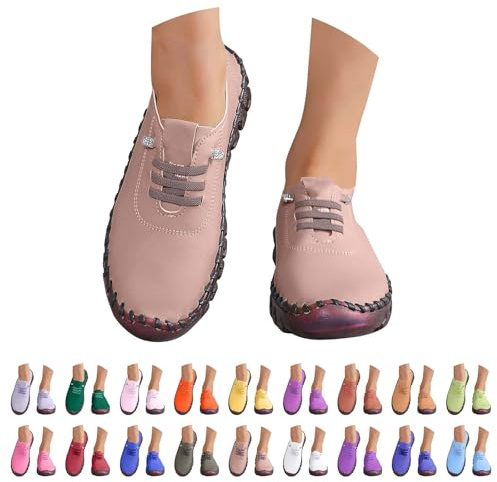 Zapatillas Deportivas para Mujer Transpirables Casual Zapatos Deportivos con Cordones Ligeros Clasico Moda Sneakers Entretiempo Comodas Mocasines Slip on Barefoot Pretty para Gimnasio Jogging