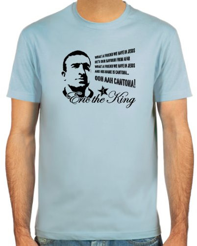 SpielRaum T-Shirt Eric Cantona ::: Farbauswahl: SkyBlue, Sand, weiß oder deepred ::: Größen: S-XXL ::: Fußball-Kult