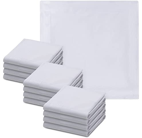 JEMIDI - Pañuelos para Hombre, 12 Unidades, 40 x 40 cm, Reutilizables, algodón, Lavable a máquina y Compatible con Secadora