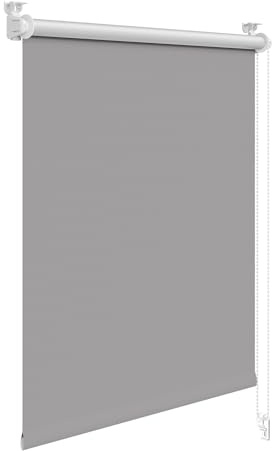 WOLTU Estor Opaco sin Taladrar, Persiana Enrollable, Estores Enrollables Blackout Termicos para Puertas y Ventanas, Protección Privacidad, 80x210 cm [Ancho de Tela: 76 cm], Gris