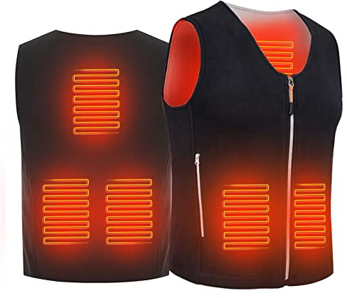 Womens Heated Fleece Vest Body Warmer, Heated Gilet Womens, Mens Heated Vest Gilet, 5 Places Usb Heated Jackets For Indoor Use, Unisex Electric Thermal Warm Cloth Winter Washable Hunting Fishing