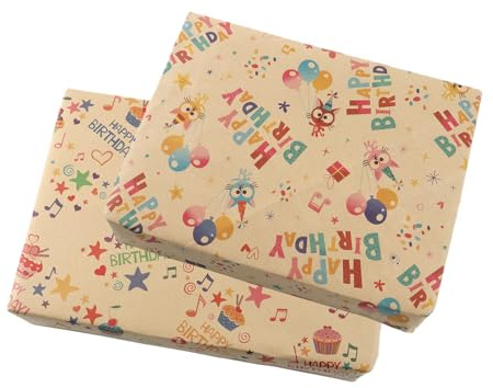 MisFun 6 ark presentpapper födelsedag färgglada, presentpappersset, högkvalitativt presentpapper 50 × 70 cm, omslagspapper återvinningsbar, färgglatt presentpapper för födelsedag eller fest