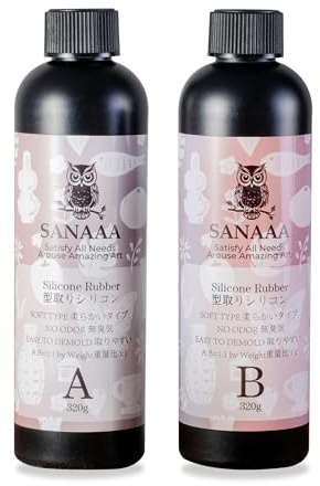 SANAAA Caoutchouc silicone liquide transparent 5A pour moules de coulée - Rapport 1:1 pour fabrication de résine DIY (640 gr)