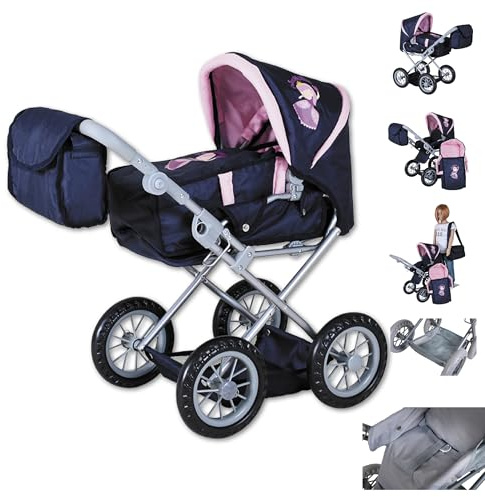 Knorrtoys 63142 - Puppenwagen Ruby - Princess Blue, 51x37x64 cm