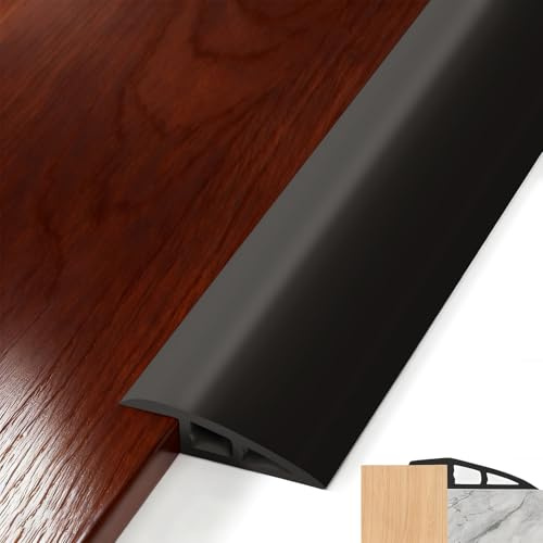 DENUOTOP Übergangsprofil Selbstklebend, PVC Übergangsleiste Boden, Übergangsprofil Höhenausgleich für 7mm bis 10mm, Türschwellen Leiste von Bodenfugen und Teppichschwellenübergang (10mm x 1m)