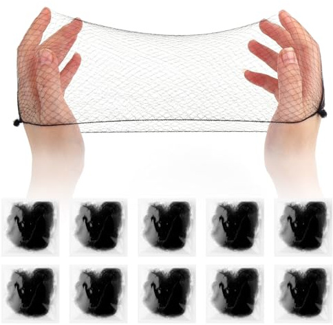 Sibba 40Pcs Hair Nets Invisible Mesh Nylon Hairnets for Hair Buns, Elastic Edge Wig Nets for Dance Ballet Bun Maker, Food Service Worker, 24 inches Black