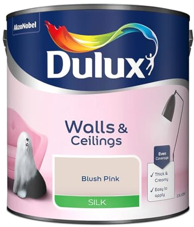 Blush Pink Walls & Ceilings Silk Emulsion Paint 2.5 L – Smooth Washable Silk Finish, Quick Dry, Low-VOC, Easy Application for Interior Walls & Ceilings