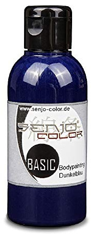 Pintura Corporal I 75 ml I para Aerógrafo y Pincel I Carnaval, Disfraces, Pintacaras I Senjo Color Basic I Azul oscuro