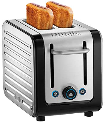 Dualit Architect 2 Slice Toaster | Brushed Stainless Steel with Black Trim | Extra-Wide Slots – Peek and Pop Function – Patented Perfect Toast Technology – Matching Kettle Available | 26505