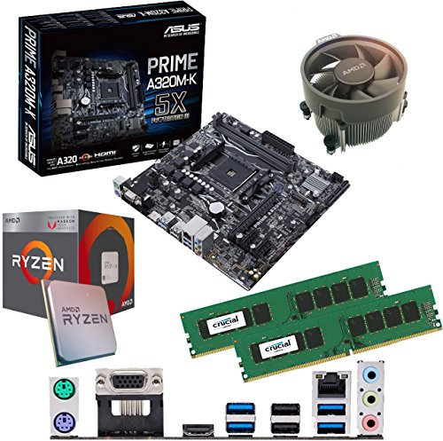 Components4All Ryzen 7 5700G 3.8Ghz (Turbo 4.6Ghz) 8 Core 16 Thread CPU, Prime A520M-K Motherboard & 32GB 3200Mhz DDR4 RAM Pre-Built Bundle