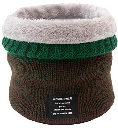 MoreChioce Unisex Strickschal, Winter Warm Schlauchschal Loop Schal Gestrickter Nackenwärmer Windstopper-Schal mit Fleece innen Hals Warmer zum Skifahren Motorrad Radfahren Wandern,Grün