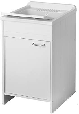 Lavatoio in Resina per Interno/Esterno, Colore Bianco, 45 x 50 x 85 cm