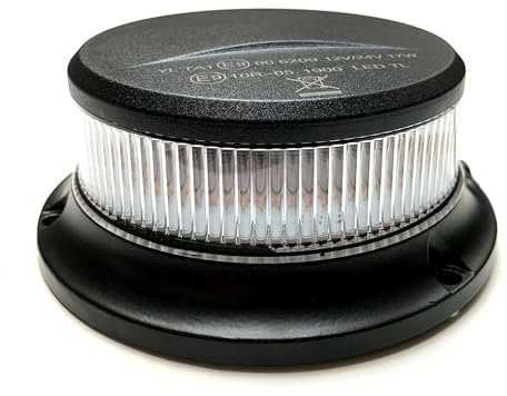 MelTruck Rundumleuchte Orange weiß Magnet 18 LED 12V 24V ECE R65 R10 E9 3x Blitzmuster