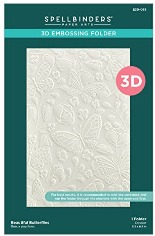 Spellbinders E3D-055 Beautiful Butterflies 3D Embossing Folder from the Stylish Ovals Collection