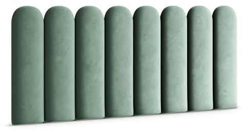 Muralo - Samt Wandkissen Stoff Polster-Paneel für Schlafzimmer Wohnzimmer Bett Wandpolster Bettkopfteil Lendekissen Modern Luxus Gepolstert Magic Velvet (Mint, 20 cm x 80 cm)