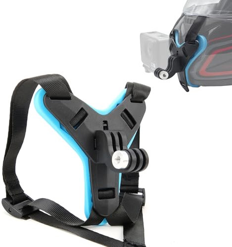 Support de Menton pour Casque de Moto, Support Menton de Casque intégral de Moto Silicone Antidérapant Facile à Installer Accessoires Caméra d'action Compatible avec Autres Caméras D'action GoPro