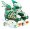 Rollschuhe für Kinder mit leuchtenden Rädern und 4 Größen einstellbar Quad Roller Skates für Anfänger (Green, M)