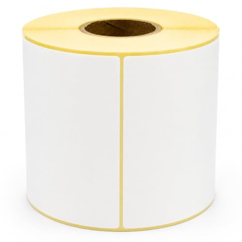MD Labels Etichette a trasferimento termico, 100 x 120 mm, bianche, autoadesive, 500 etichette per rotolo, per codici a barre, spedizioni, magazzini e prodotti