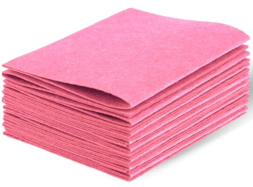 Felt Sheets Fabric, 7 x 11 Felt Fabric for Crafts 10Pcs Halloween Christmas Fabrics Fall Felts for DIY and Sewing Projects(Pink)