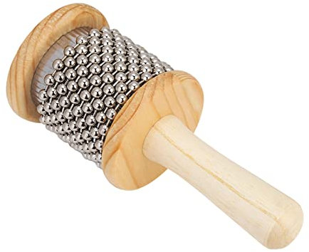 Drfeify Handschüttler, 11 Cm Abfahrten Cabasa-Schlaginstrument aus Holz mit Fleischperlen für Schüchler, Kinder, Kinderer