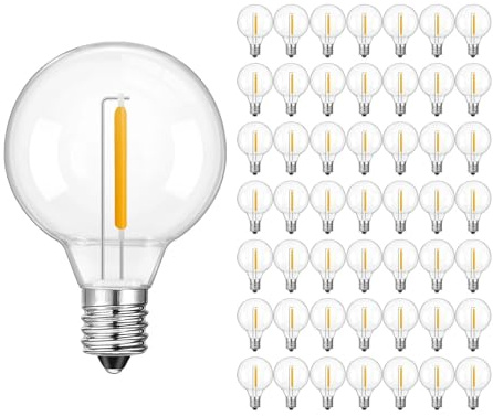 wenwendianzi G40 Lågspänning DC12V 24V LED-lampor 1W E12 Retro Plast Ersättningslampa(50 PACK_DC 24V_1W)