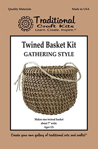 Traditional Craft Kits Twined Basket Weaving Kit (Gathering Style) - Weave Kit for Kids and Adults Complete with Basket Weaving Supplies and Instructional Booklets