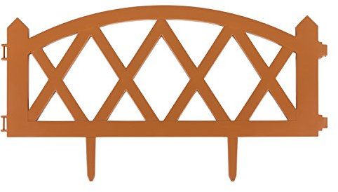 2,3 m Gartenzaun Zierzaun terracotta braun Jägerzaun h-32 cm Zaun Schmuckzaun Beetumrandung