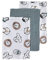 Meyco 458019 Mull/Musselin Waschlappen 3er Set, 21x17cm ANIMAL/UNI Stone Green-Weiss