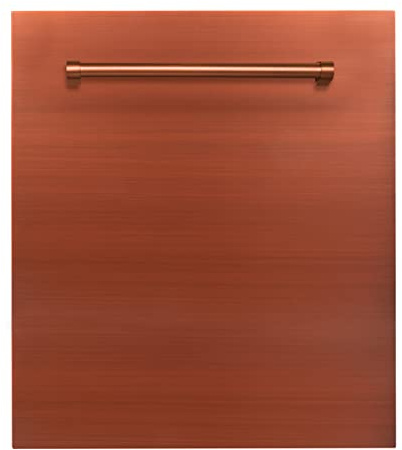 ZLINE 24 in. Top Control Dishwasher in Copper 120-Volt with Stainless Steel Tub and Traditional Style Handle