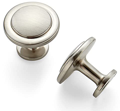 Ravinte 30 Pack 1-1/4 inch Kitchen Cabinet Knobs Dresser Drawer Brushed Nickel Zinc Pulls Door Handles for Drawers