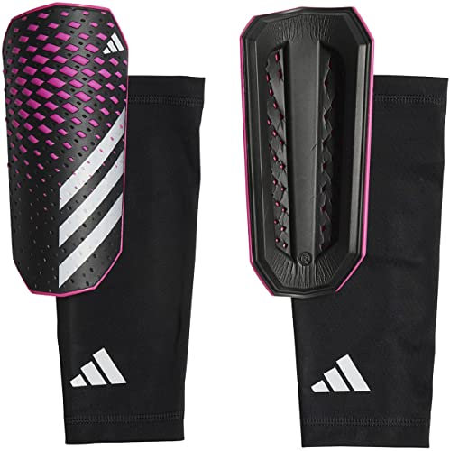 adidas Unisex-Erwachsene Soft Ground League Predator Schienbeinschoner, Schwarz/Weiß/Team Shock Pink, Größe L