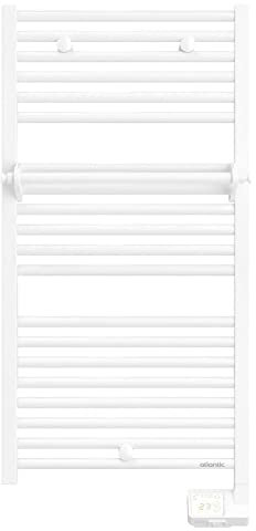 Atlantic, Radiateur sèche-serviettes électrique 2012 digital 0750W blanc, équipé d'un boîtier de commande digital et d'une barre de portage additionnelle de série