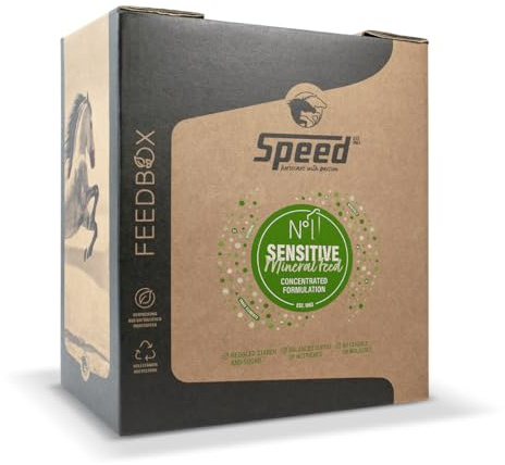 Speed N° 1 Sensitive, 10 kg FEEDBOX, Stärke- und zuckerreduzierte Mineralfutterkonzentrat speziell für Bedürfnisse sensibler Pferde